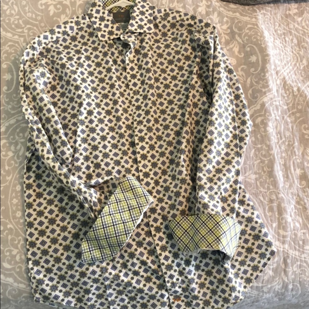 Thomas Dean Large flip cuff dress shirt.